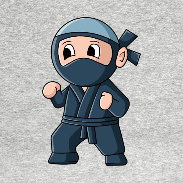 vector illustration design of a cute cartoon ninja wearing a mask by danarrr